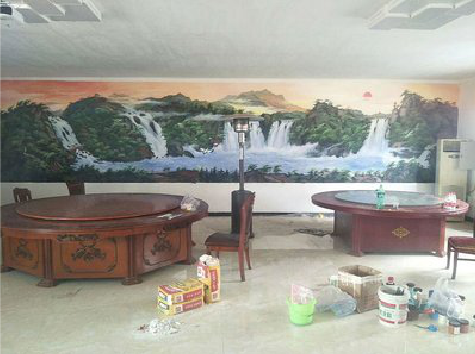  石狮墙绘-写实风景