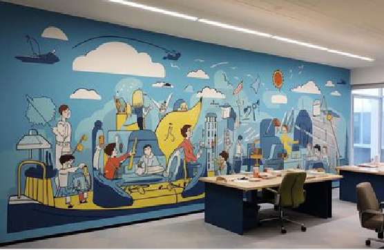  石狮办公室墙绘的特点。