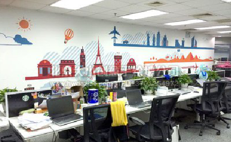  石狮教你设计办公室墙绘的方法。